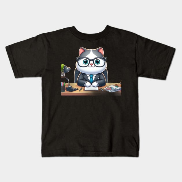 The Cute Cat Boss Compendium: A Treasury of Feline Funnies Kids T-Shirt by Divineshopy